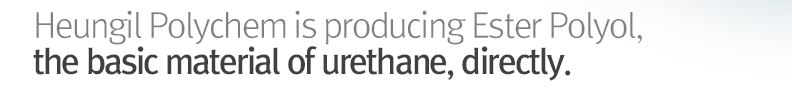 Heungil Polychem is producing Ester Polyol,
the basic material of urethane, directly.